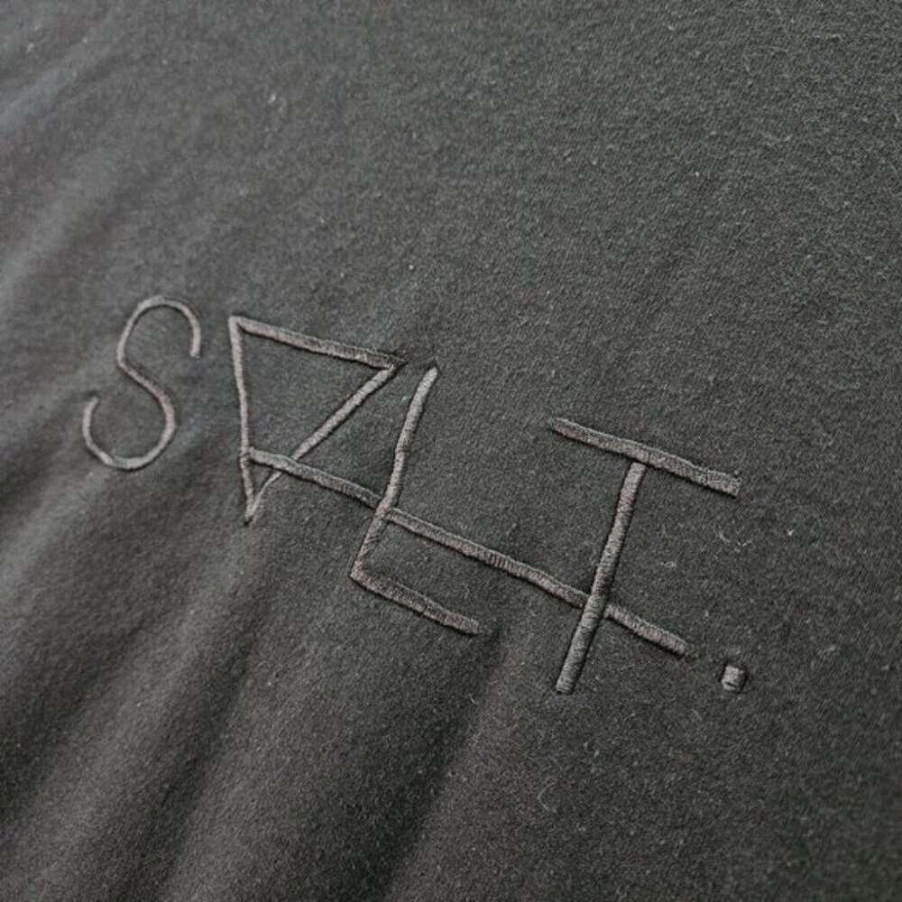 SALT After Party Sweater Cozy Black Pullover Embroidered Spell Out Logo Unisex - Picture 5 of 13